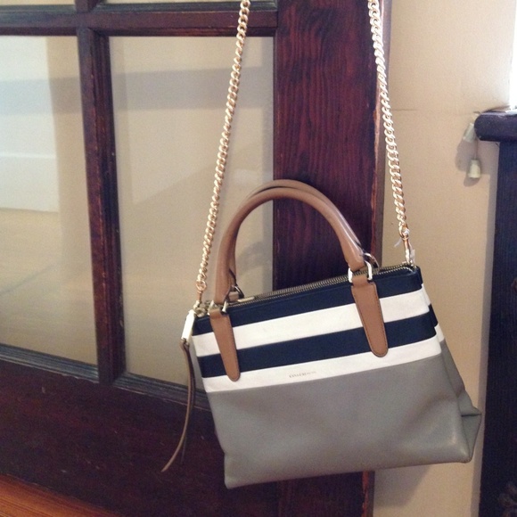 Coach Bleecker Mini Striped Borough Bag w/ Chain - Picture 2 of 8